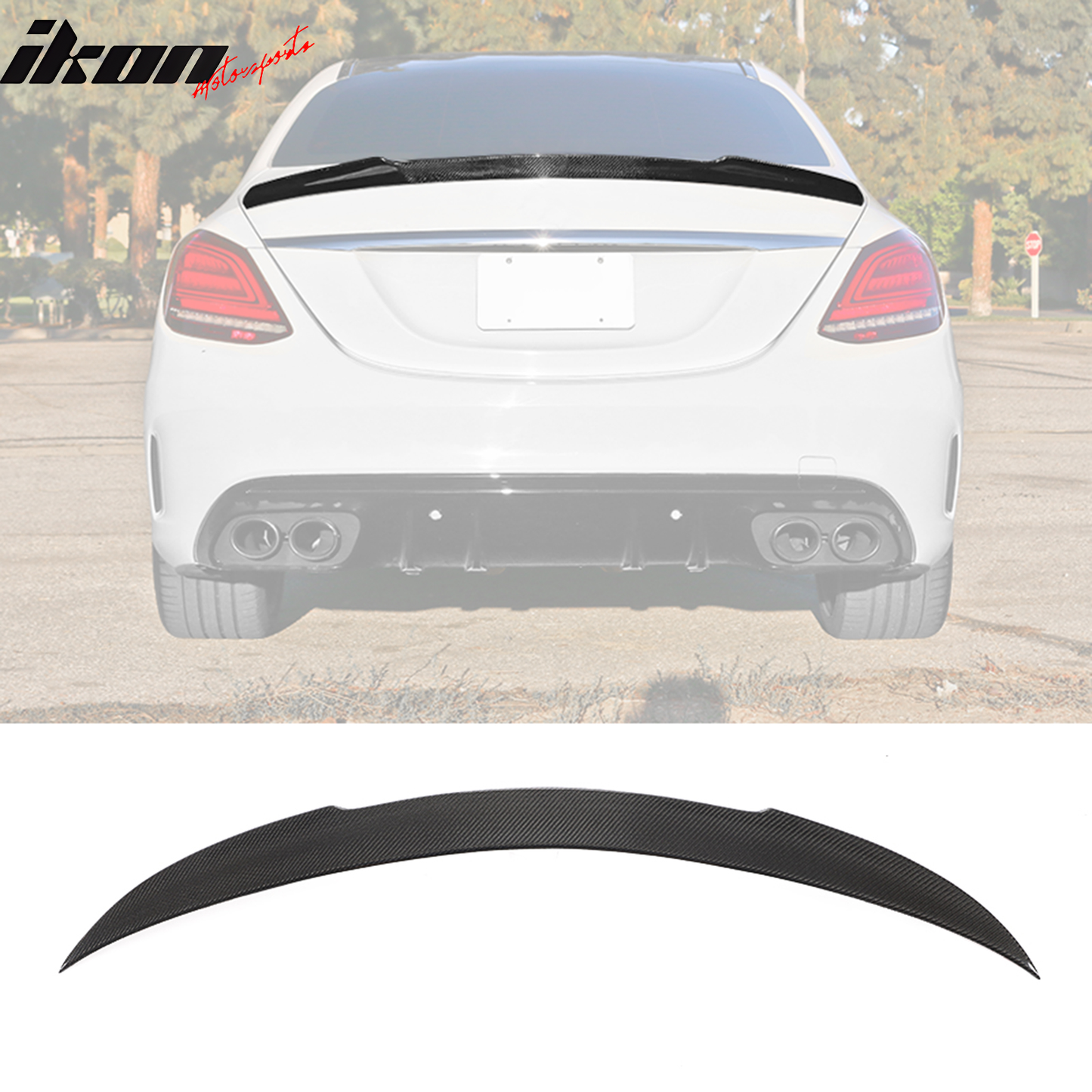 2015-2021 Benz W205 C Class Sedan FD Style Trunk Spoiler Carbon Fiber
