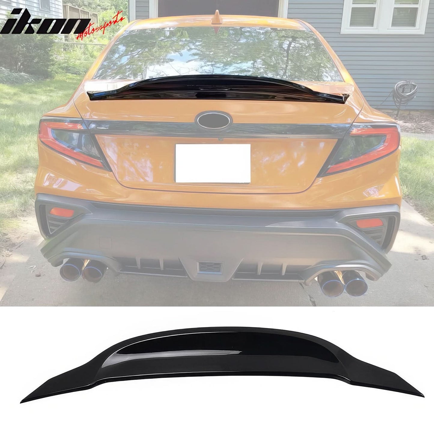 2022-2025 Subaru WRX R Style Gloss Black Rear Trunk Spoiler ABS
