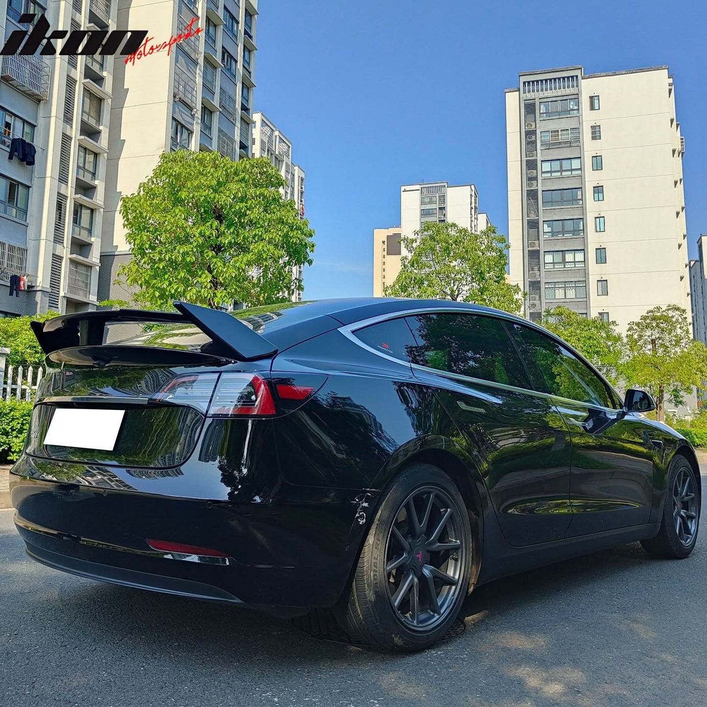 2017-2024 Tesla Model 3 GT Style Carbon Fiber Print Trunk Spoiler ABS