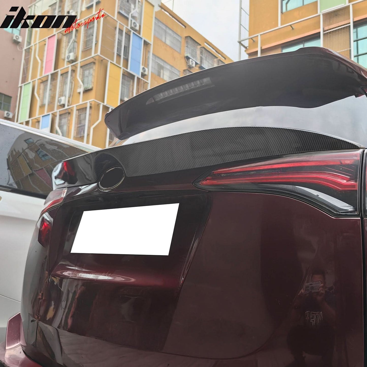 2016-2018 Toyota Rav4 IKON Rear Spoiler Lip Carbon Fiber Print ABS