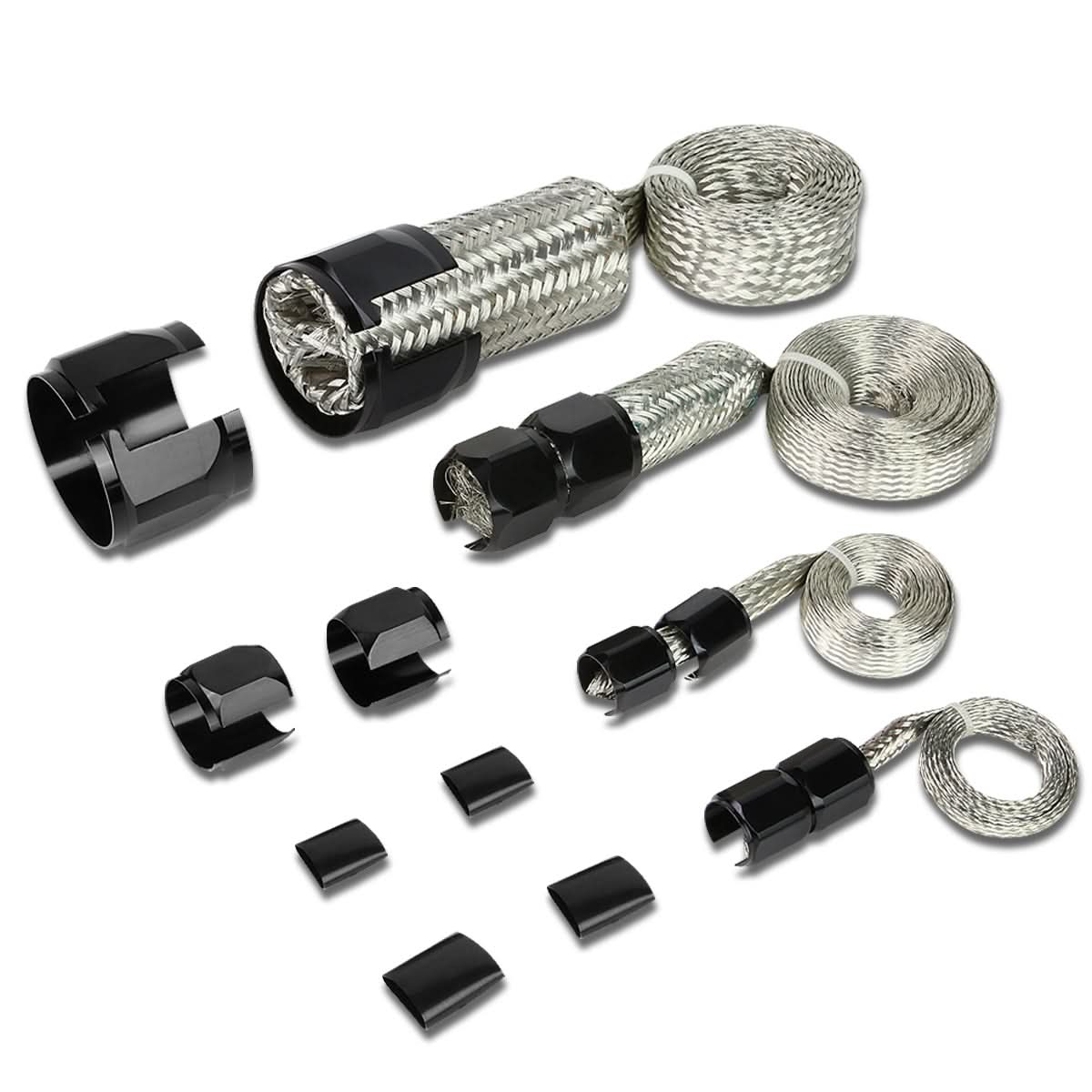 Universal Braided Stainless Steel Hose Set - Black