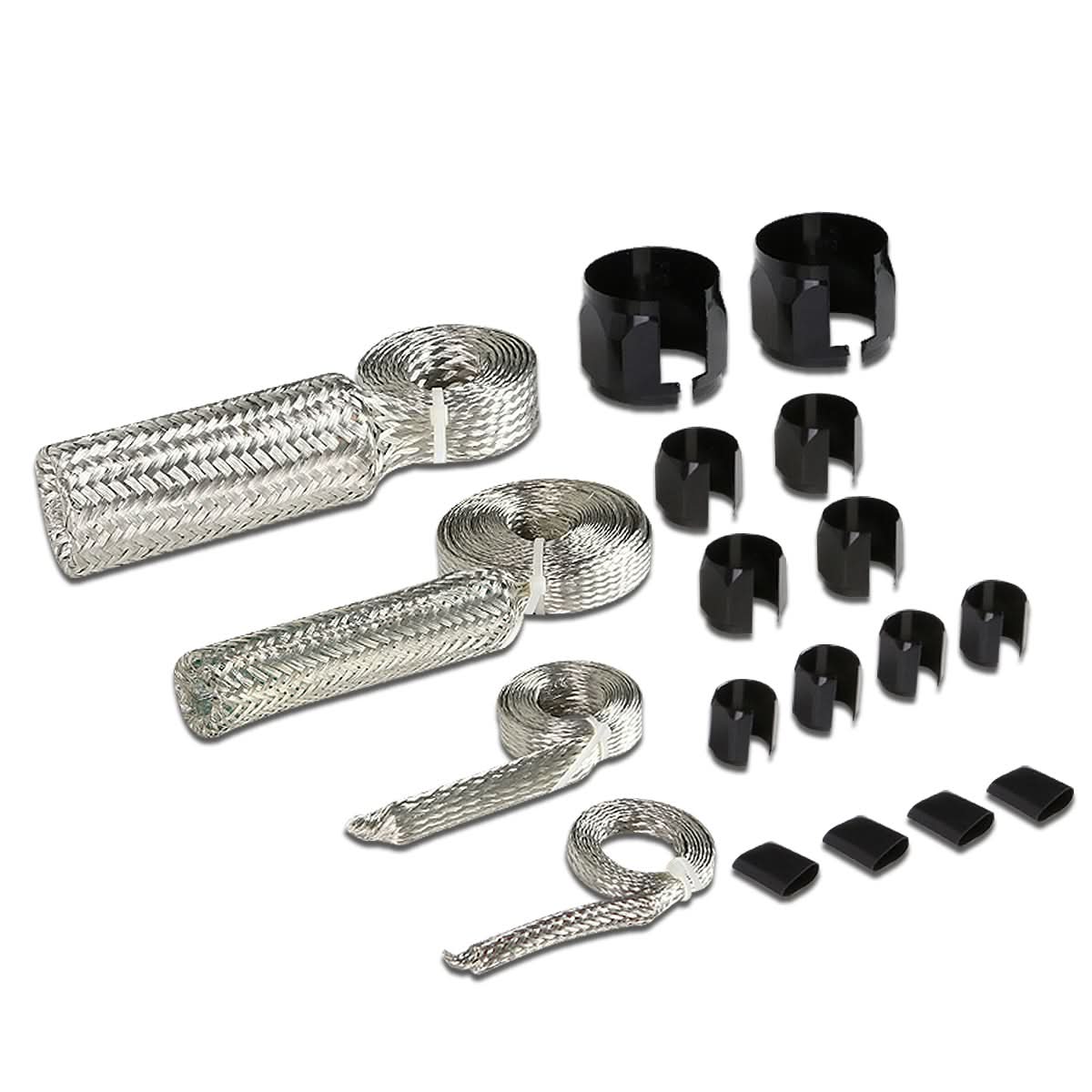 Universal Braided Stainless Steel Hose Set - Black
