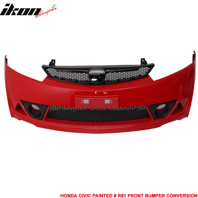 2006-2011 Honda Civic Mugen RR Style Paint Milano Red PP Front Bumper