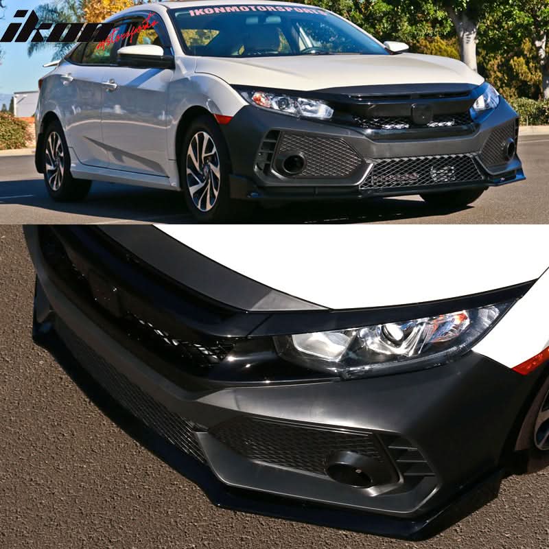 2016-2021 Honda Civic 10th-Gen Type-R Style Front Bumper Conversion