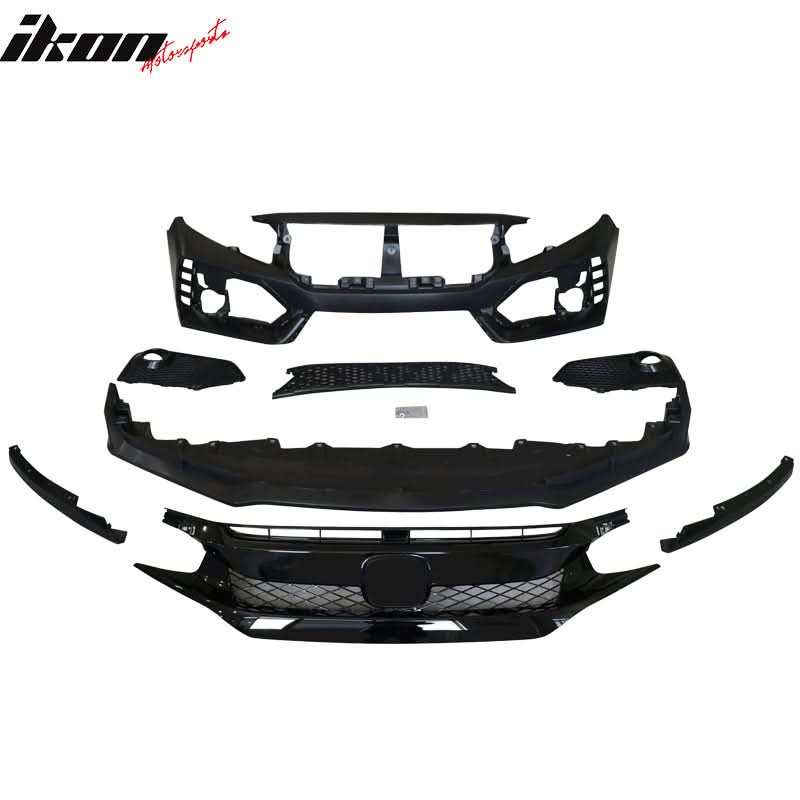 2016-2021 Honda Civic Sedan Type R Style CTR Bumper + Lip +Grille