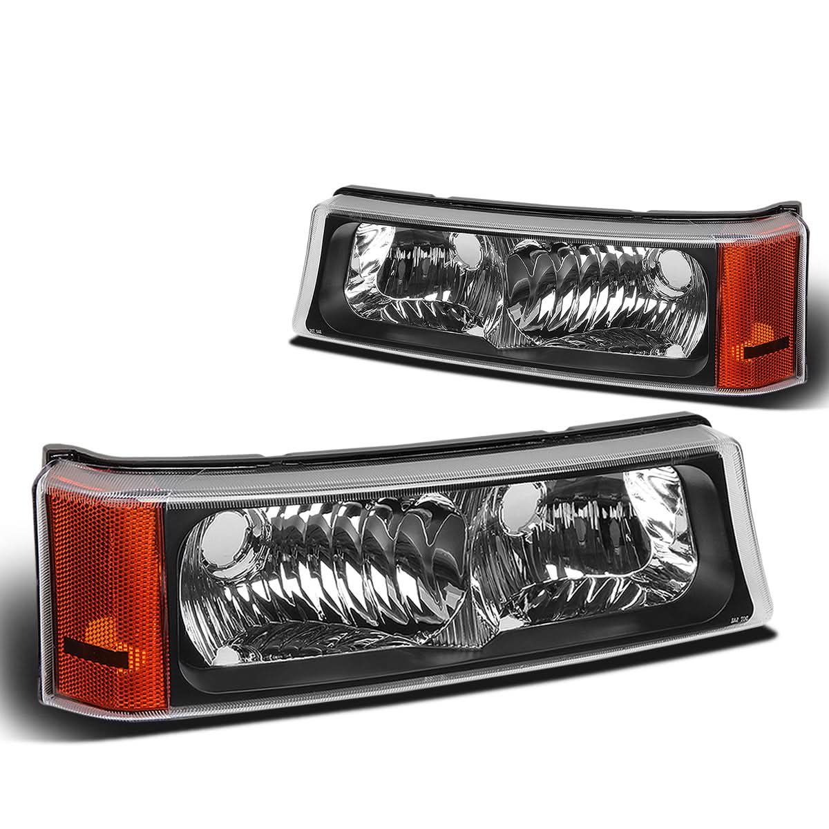03-07 Chevrolet Avalanche Silverado Bumper Lights Black Amber