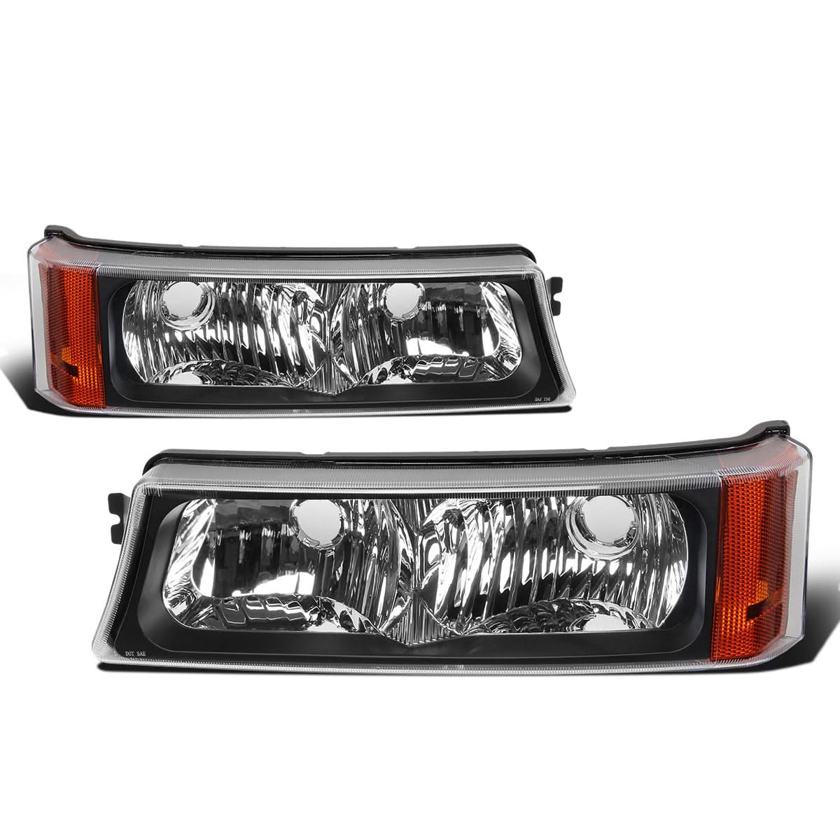 03-07 Chevrolet Avalanche Silverado Bumper Lights Black Amber