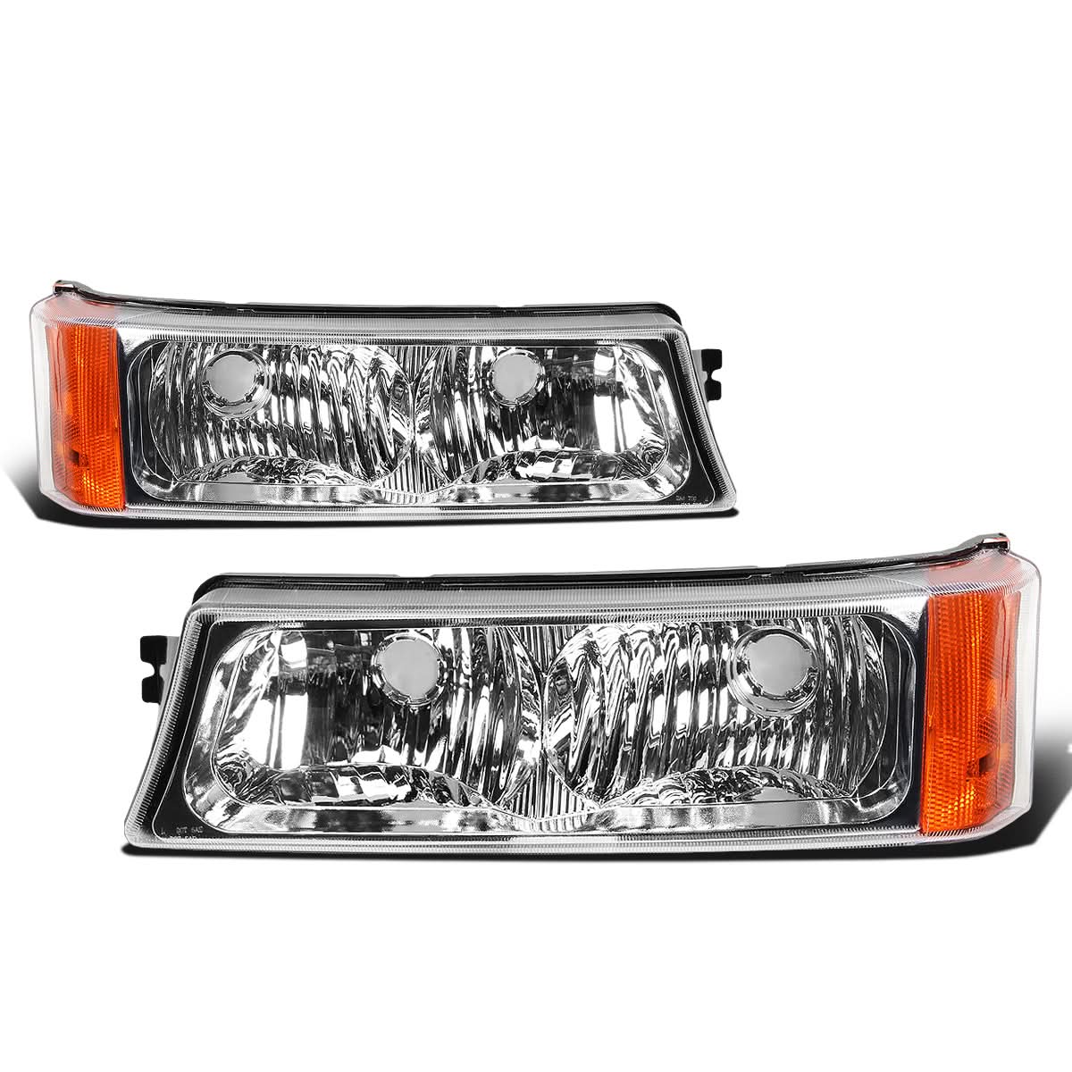 03-07 Chevrolet Avalanche Silverado Chrome Amber Bumper Lights 2PC