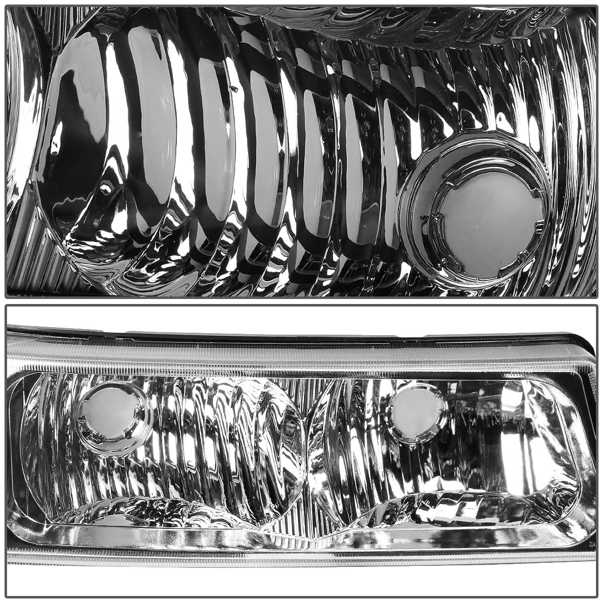 03-07 Chevrolet Avalanche Silverado Chrome Clear Bumper Lights 2PC