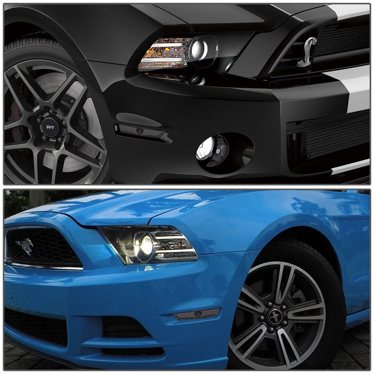 10-14 Ford Mustang Smoke Bumper Lights