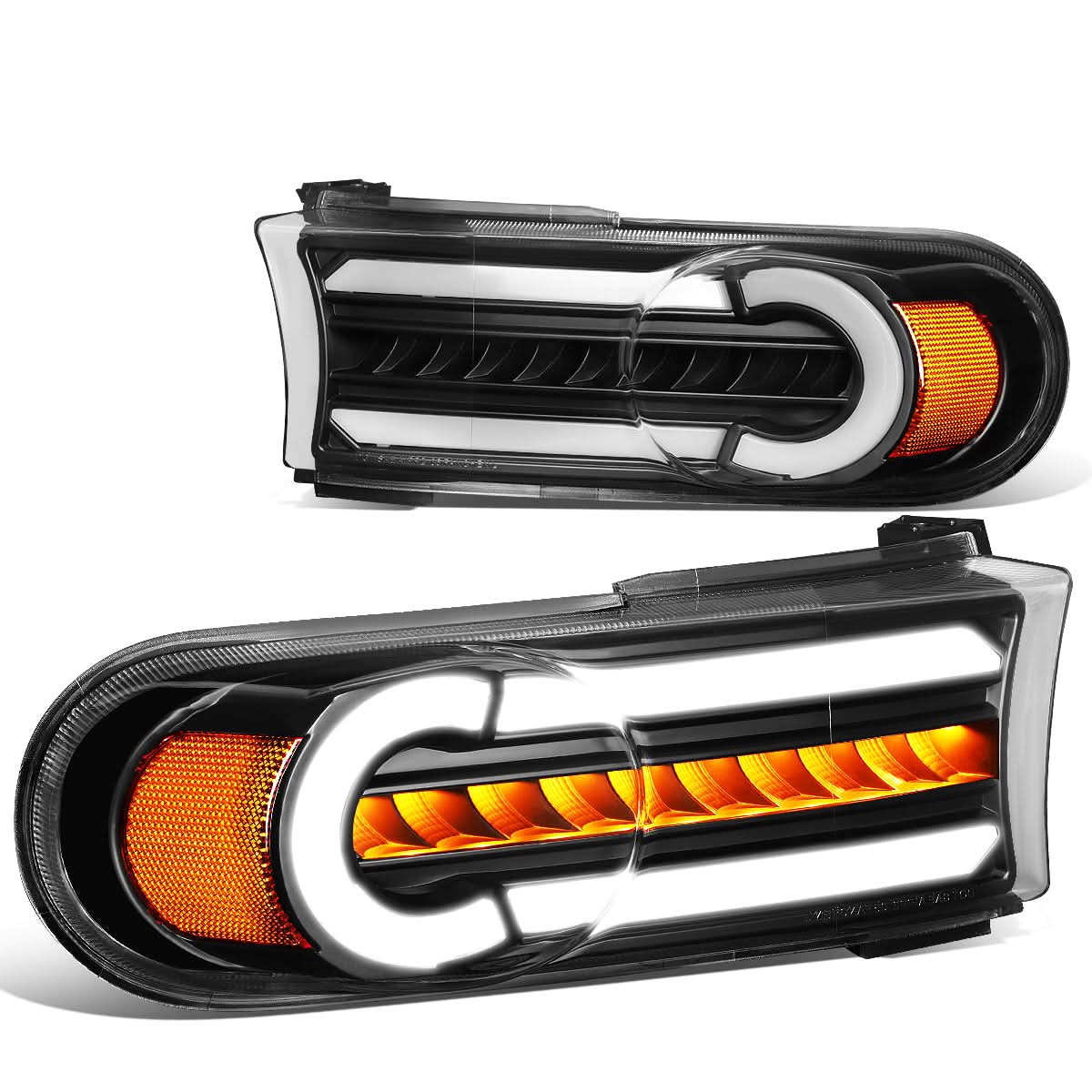 07-14 Toyota FJ Cruiser 3D Style LED DRL Bumper Lights - Black/Amber
