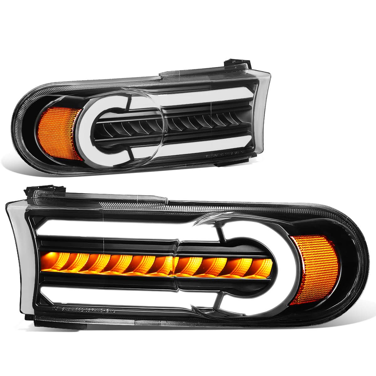 07-14 Toyota FJ Cruiser 3D Style LED DRL Bumper Lights - Black/Amber