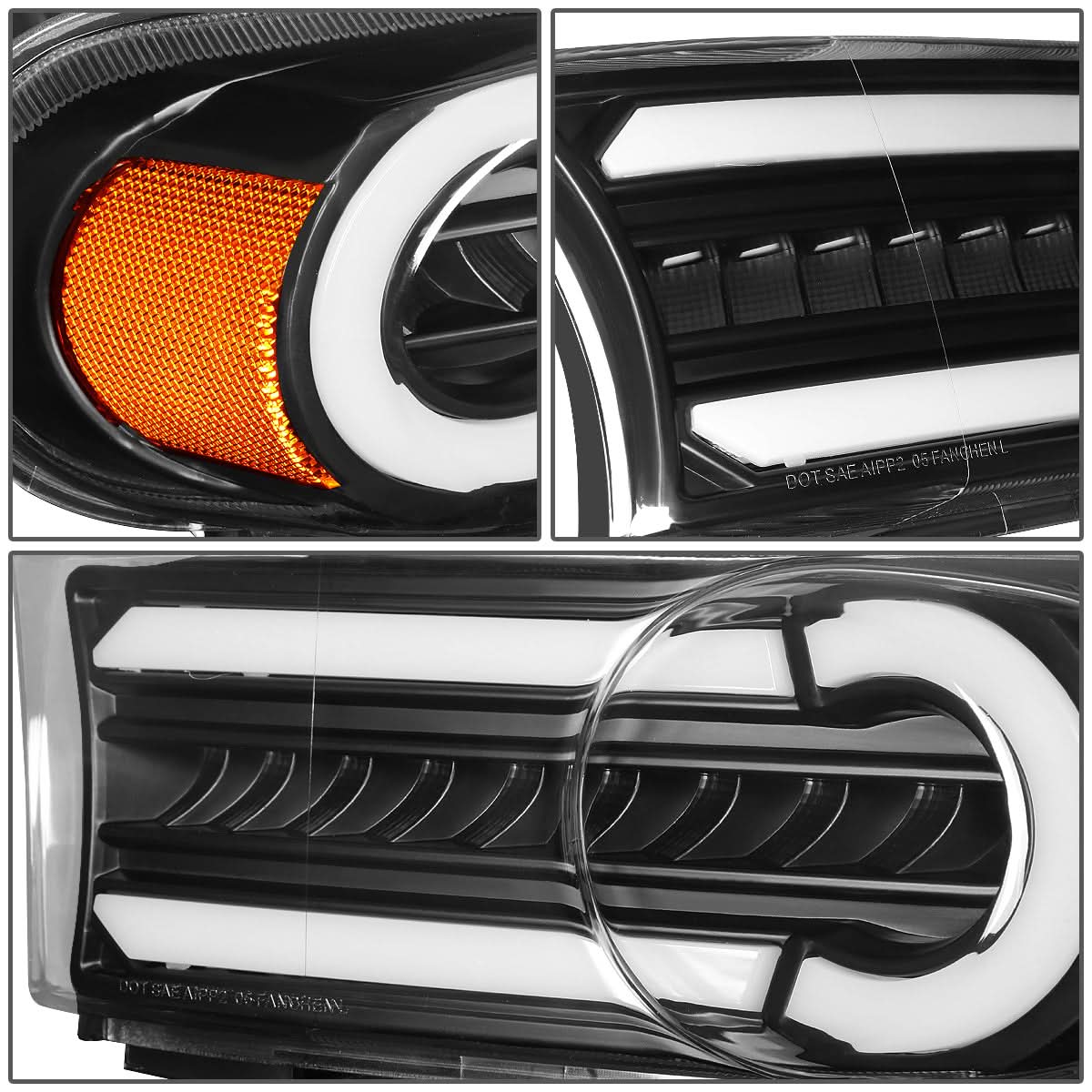 07-14 Toyota FJ Cruiser 3D Style LED DRL Bumper Lights - Black/Amber