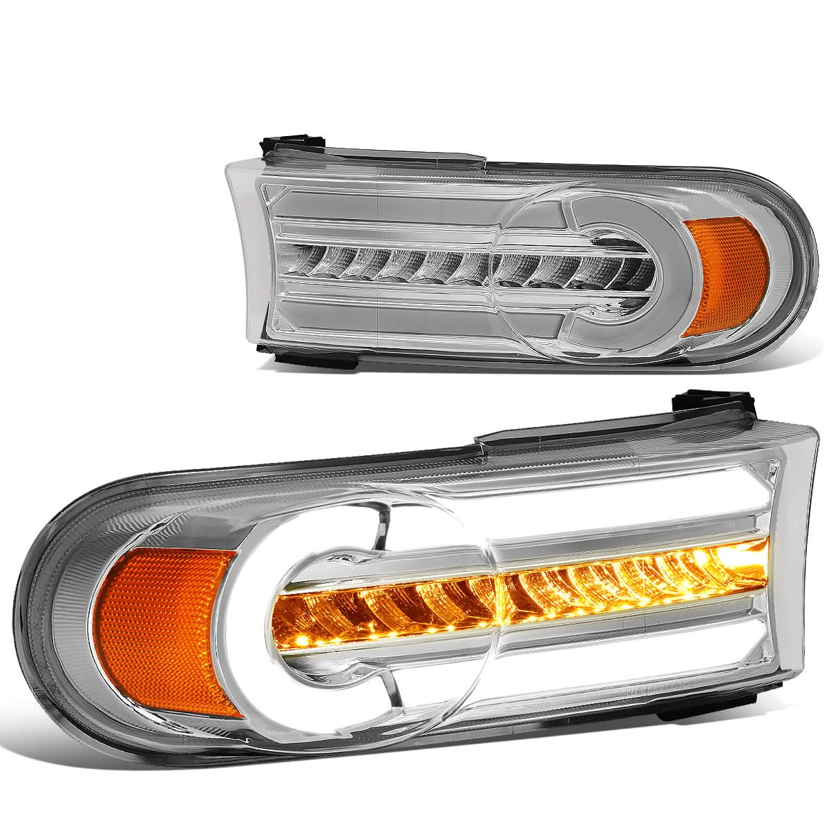 07-14 Toyota FJ Cruiser 3D Style LED DRL Bumper Lights 2PC Chrome
