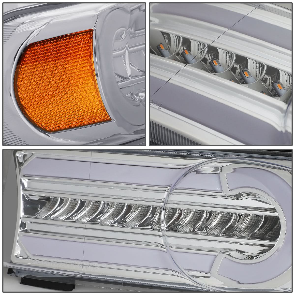 07-14 Toyota FJ Cruiser 3D Style LED DRL Bumper Lights 2PC Chrome