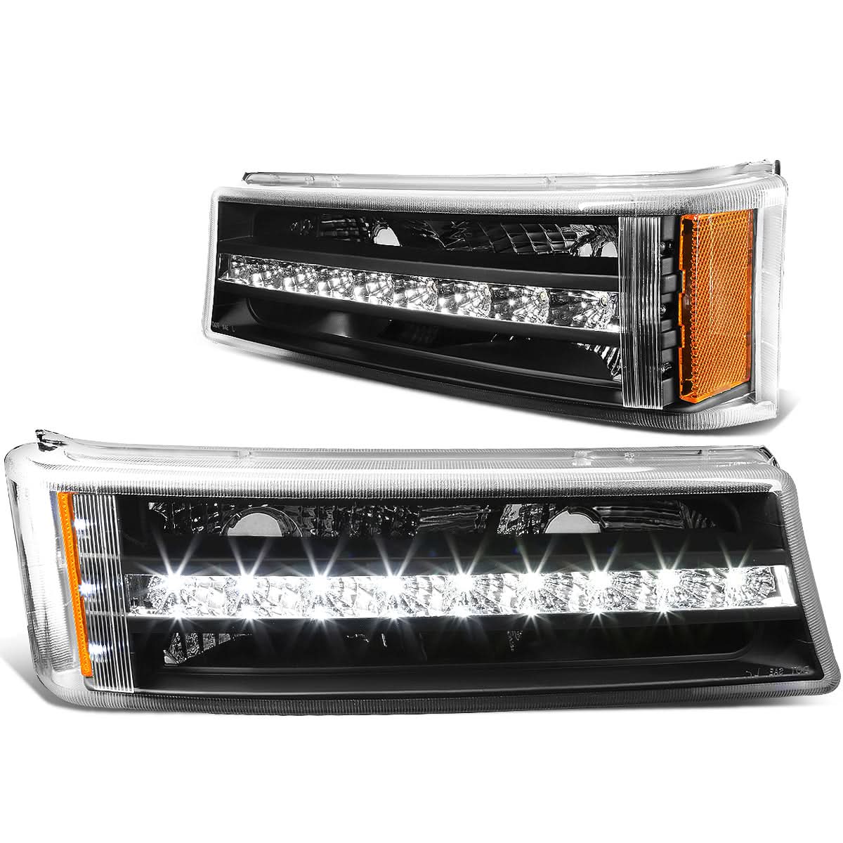 03-06 Chevrolet Silverado Avalanche LED DRL Bumper Lights Black