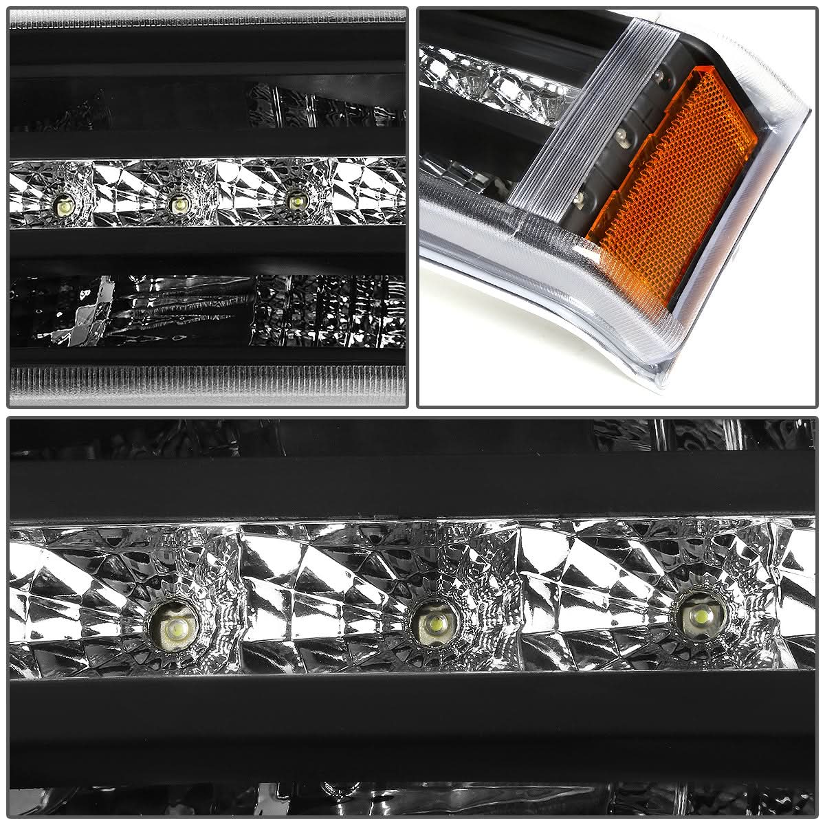 03-06 Chevrolet Silverado Avalanche LED DRL Bumper Lights Black