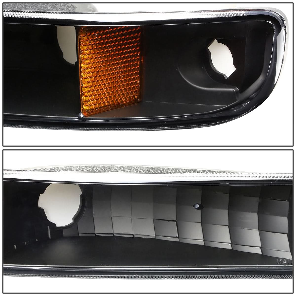 99-07 GMC Sierra Yukon Black Amber Corner Bumper Lights 2PC