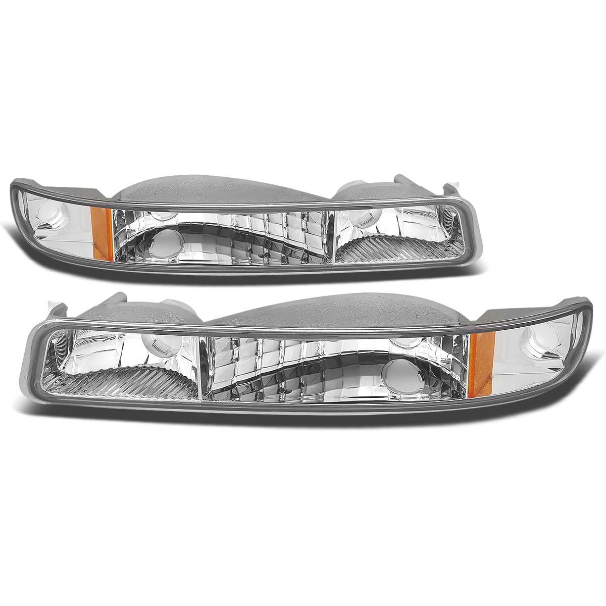 99-06 GMC Sierra / Yukon Chrome Amber Corner Bumper Lights 2PC