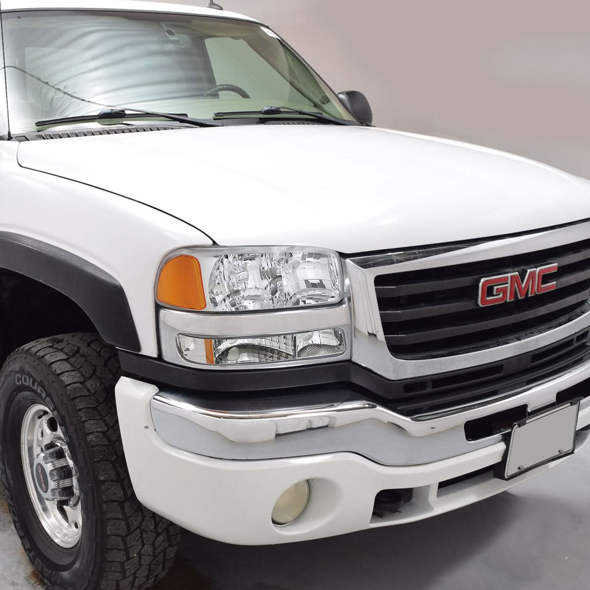 99-06 GMC Sierra / Yukon Chrome Amber Corner Bumper Lights 2PC