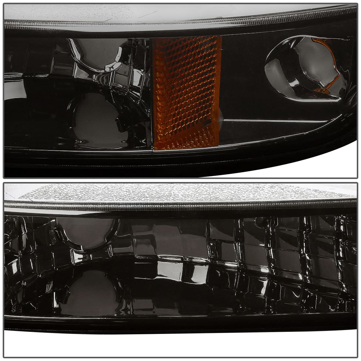 99-07 GMC Sierra / 00-06 Yukon Smoke Amber Corner Bumper Lights 2PC