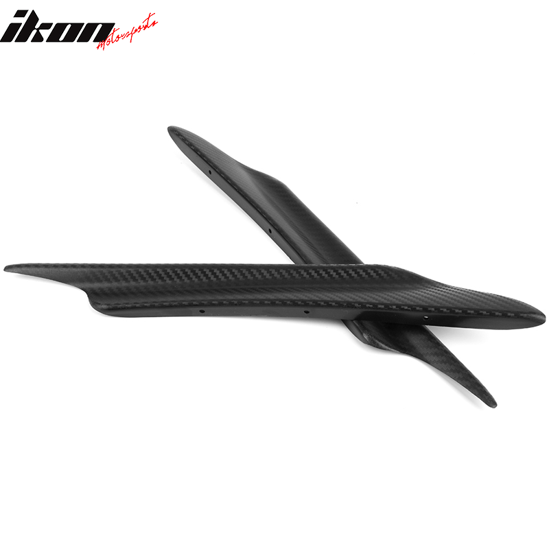 Universal Fit 40CM 2PC Front Bumper Lip Canards Carbon Texture PP