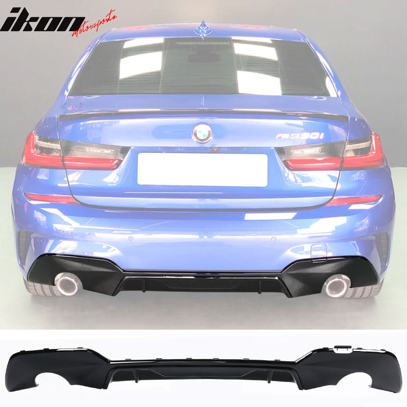 2019-2022 BMW G20 3-Serie 330i Gloss Black Rear Bumper Lip Diffuser PP