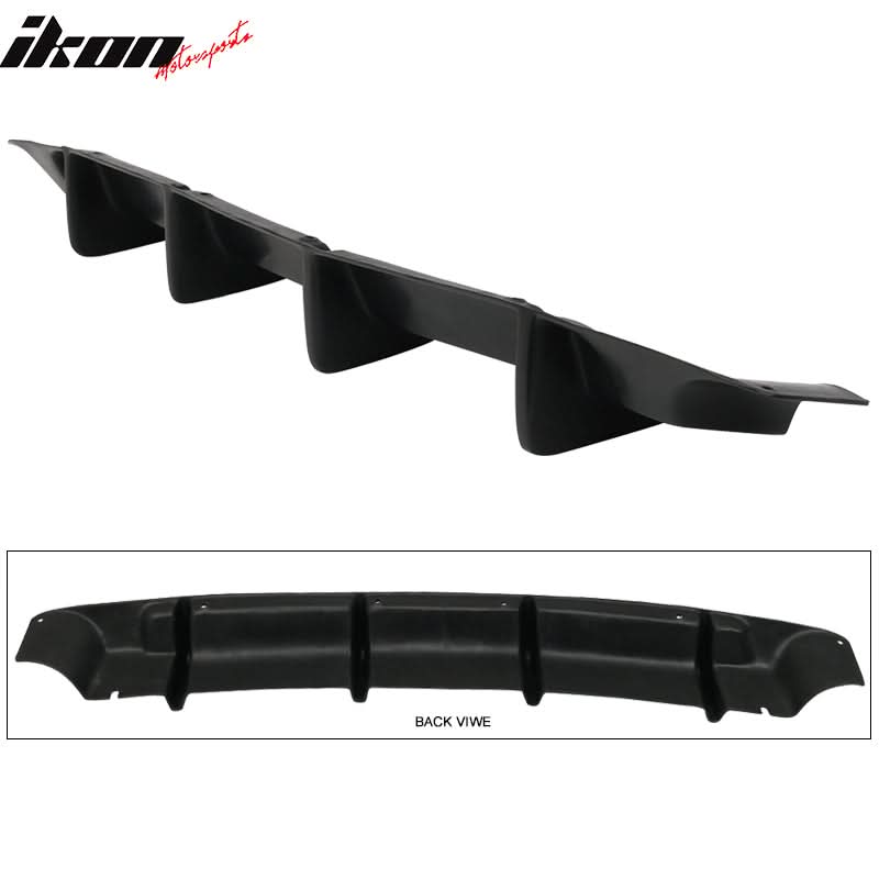 2006-2010 Dodge Charger 4 Fin Unpainted Black Rear Bumper Diffuser PU