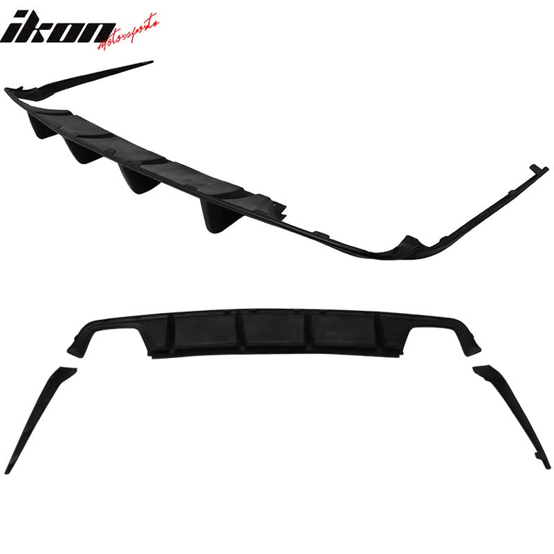 2011-2014 Dodge Charger 4 Fin Unpainted Black Rear Bumper Diffuser PU