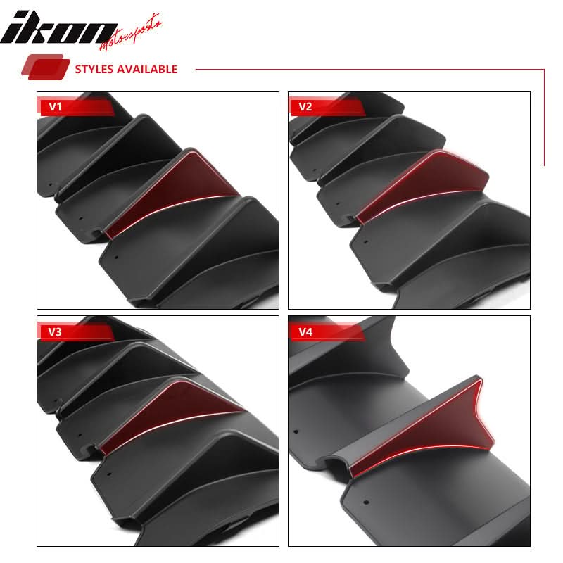 2008-2014 Dodge Challenger Front+Rear Bumper Cover+Lip+Diffuser PP