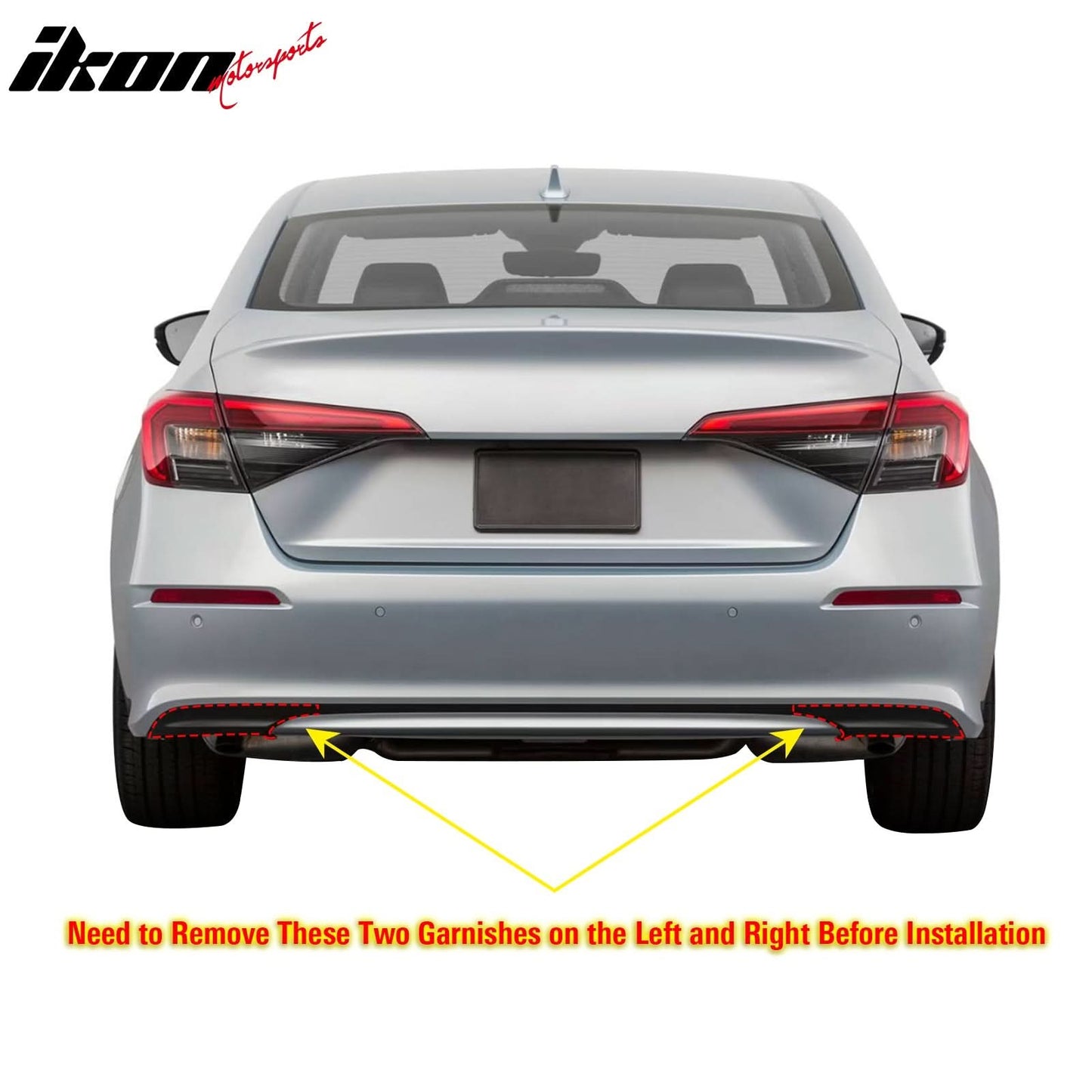 2022-2024 Honda Civic FE-C Rear Bumper Lip Diffuser Apron Matte Black