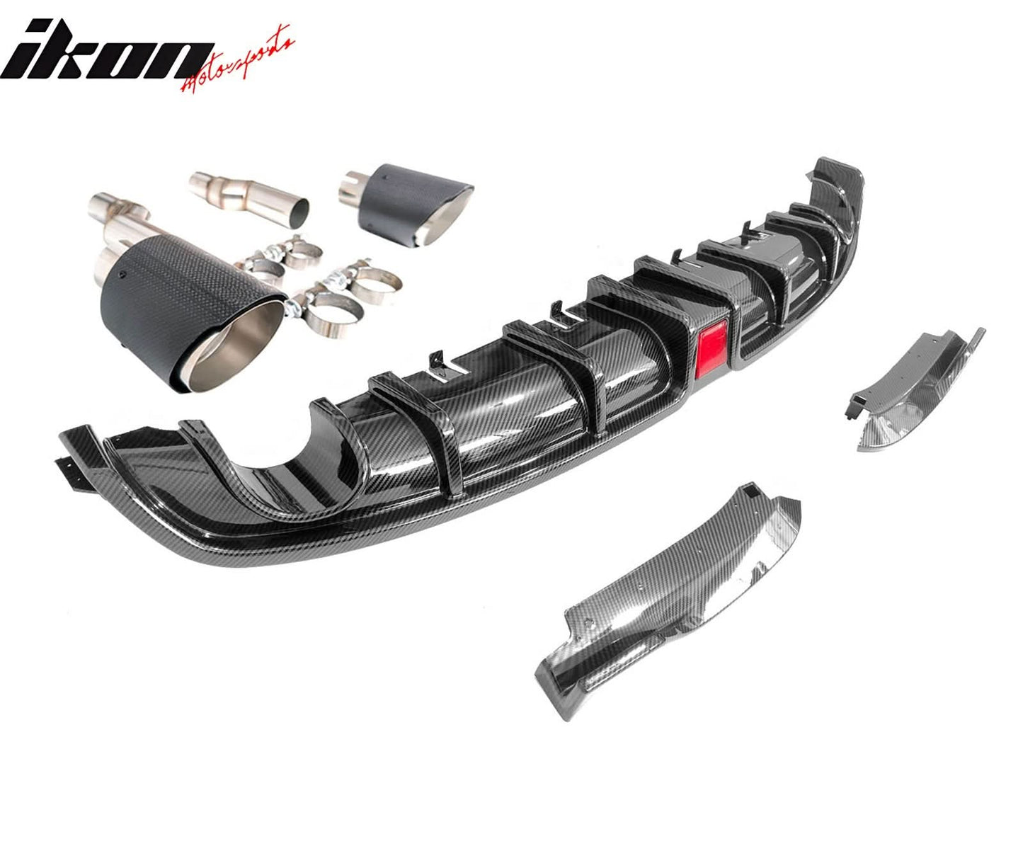 2022-2024 Civic EX/Touring/Si Sedan Gloss Rear Diffuser W/LED+Dual Tip