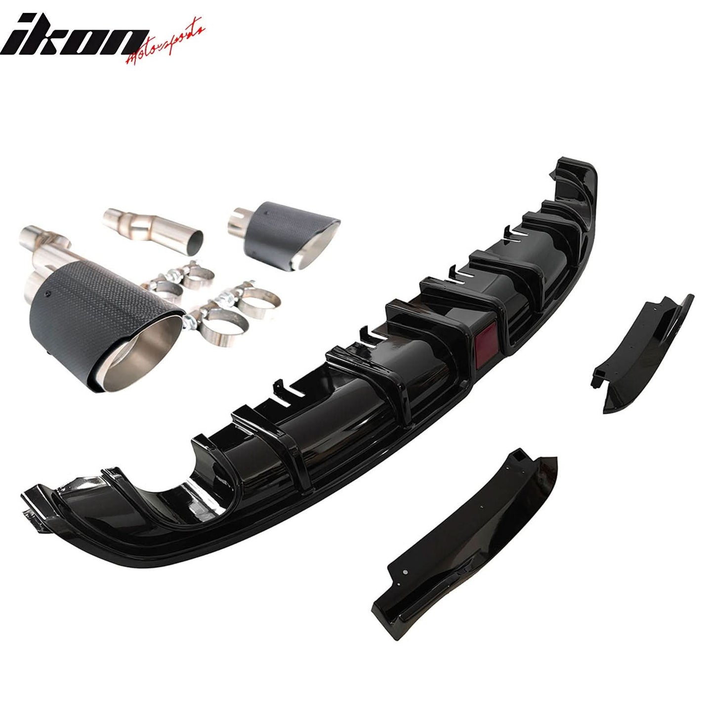 2022-2024 Civic EX/Touring/Si Sedan Gloss Rear Diffuser W/LED+Dual Tip