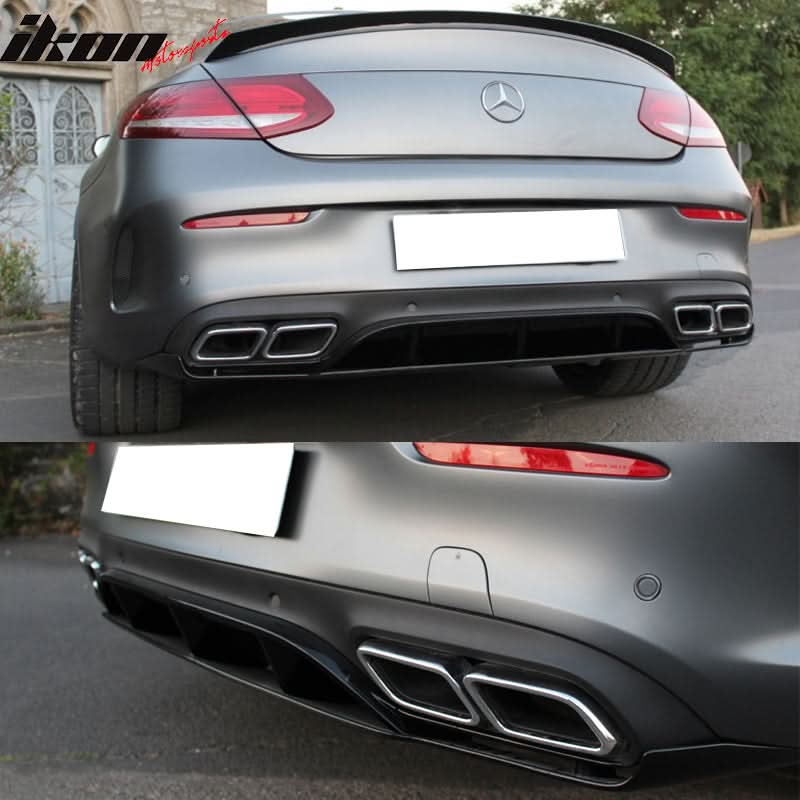 2015-2018 Benz C-Class W205 C63 Coupe AMG Style Rear Diffuser PP