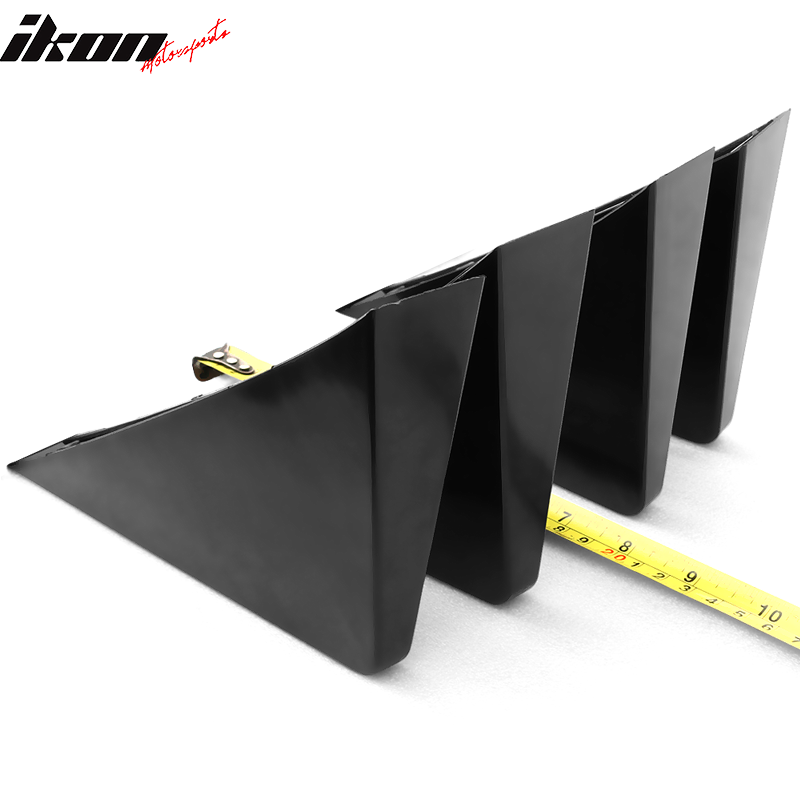 Universal Unpainted Rear Bumper Lip Lower Diffuser Shark Fins ABS 4PC