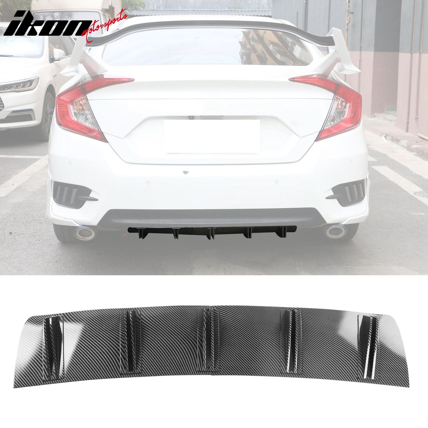 Universal Rear Bumper Diffuser Shark Fin 2PCS Design 33 PP