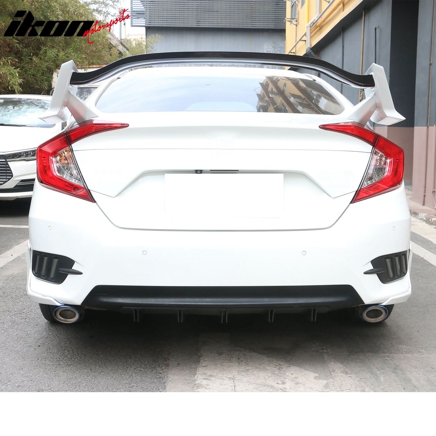 Universal Rear Bumper Diffuser Shark Fin 2PCS Design 33 PP
