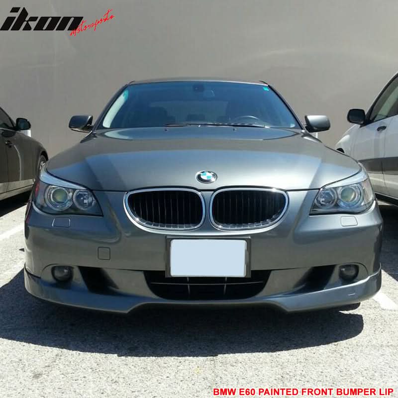 2004-2007 BMW E60 Painted #354 Titanium Silver Metallic Front Lip PU