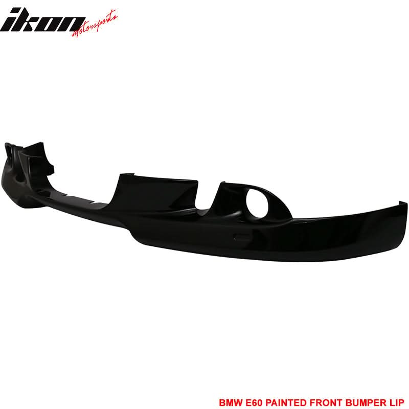 2004-2007 BMW E60 A Style Painted #668 Jet Black Front Bumper Lip PU