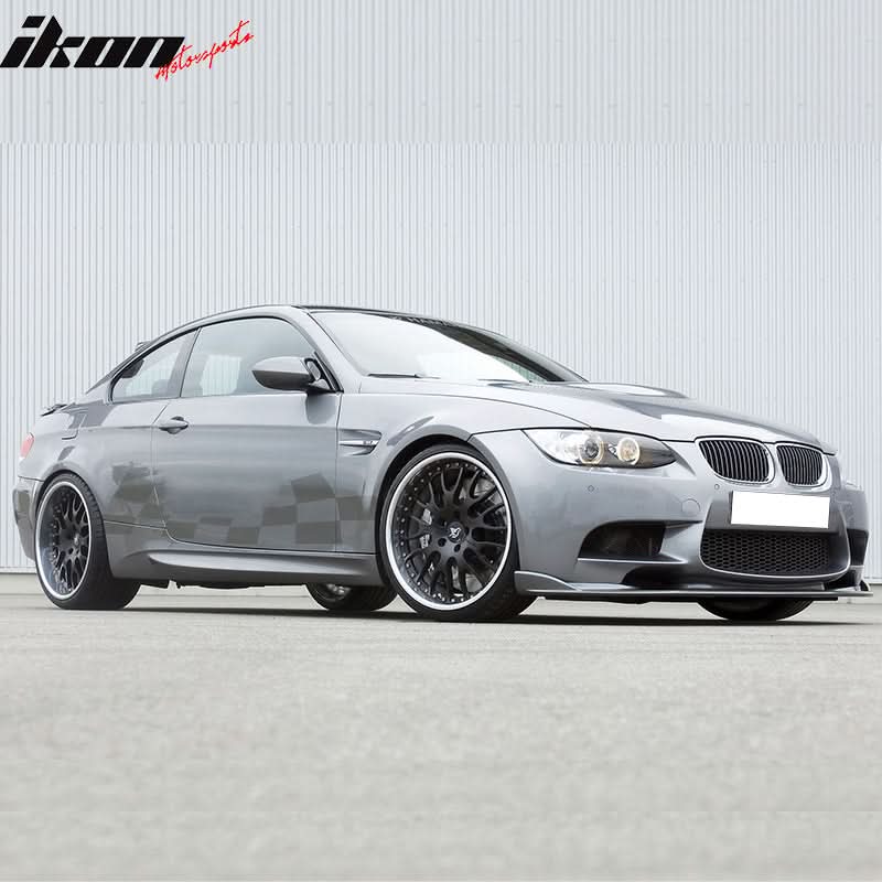 2008-2013 BMW M3 H Style Unpainted Black Front Bumper Lip Spoiler PU