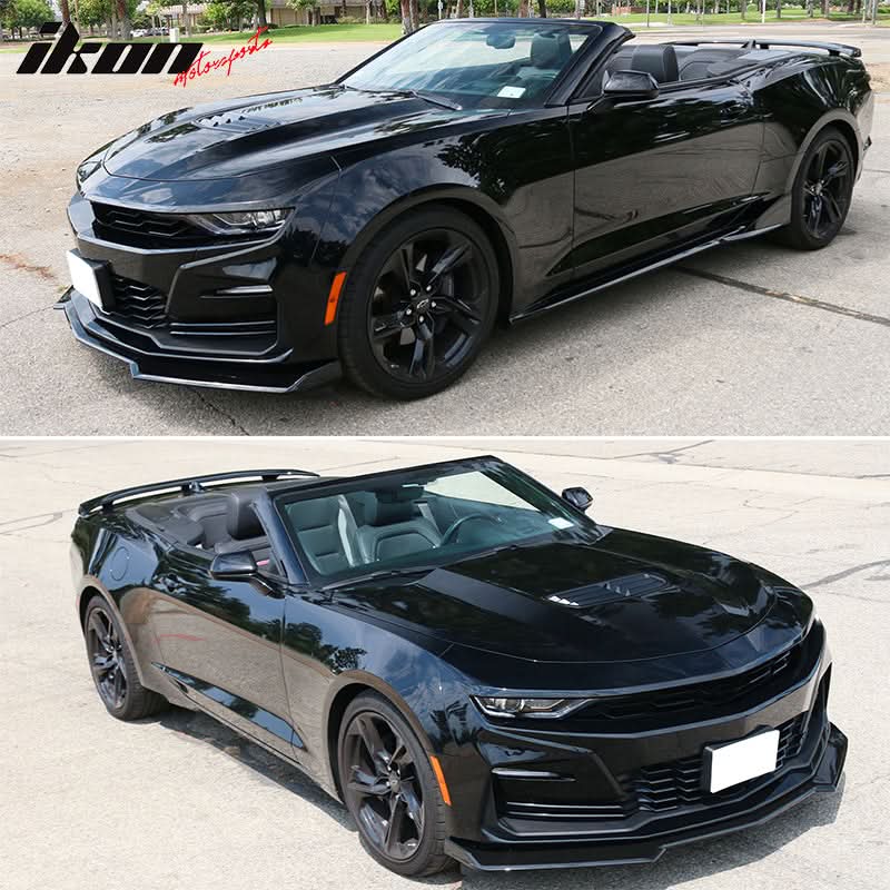 2019-2024 Chevy Camaro SS Style Black Front Bumper Guard Gloss Lip ABS