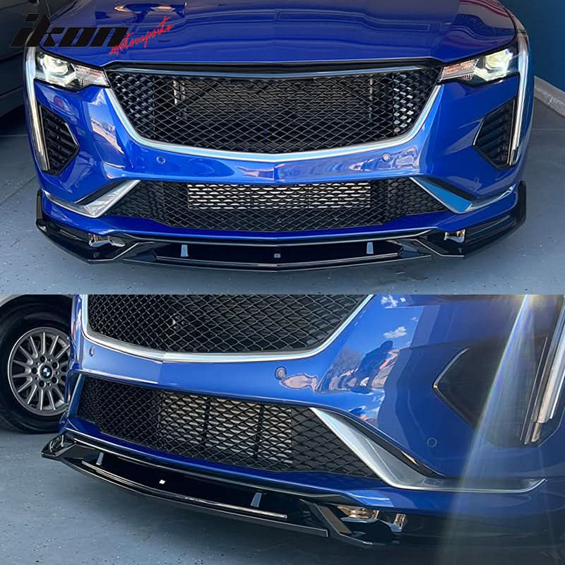 2020-2023 Cadillac CT4 IKON Style Painted Front Bumper Lip PP 3PCS