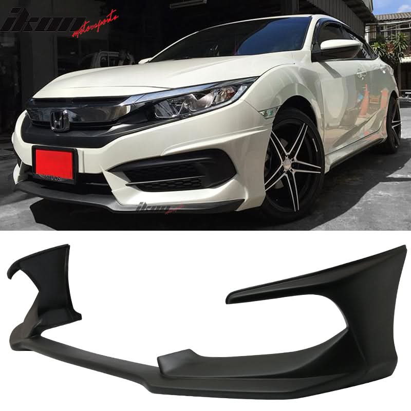 2016-2018 Honda Civic Coupe Sedan AVS Style Painted Front Bumper Lip