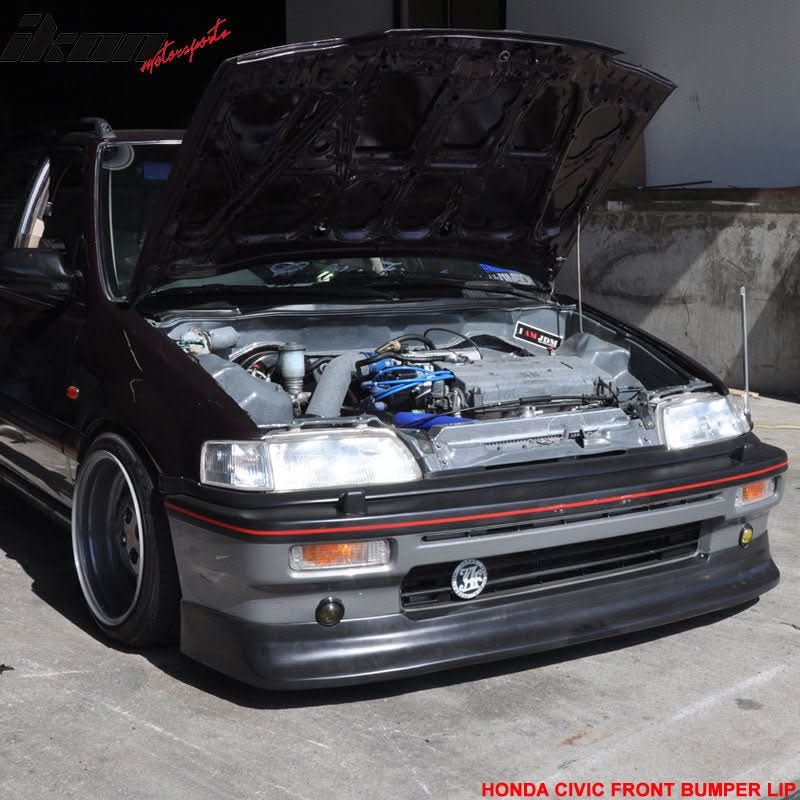 1988-1991 Honda Civic Zenki Z Style Front Lip Splitter Spoiler PU