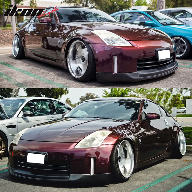 2003-2005 Nissan 350Z ING-S Style Unpainted Black Front Bumper Lip PU