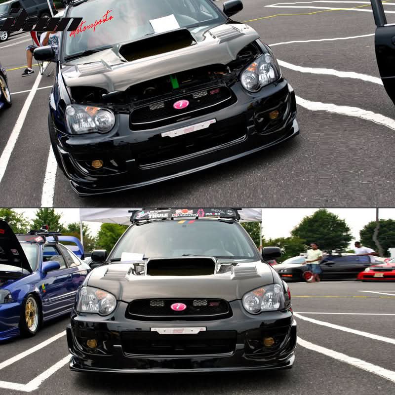 2004-2005 Subaru Impreza WRX DS Unpainted Black Front Bumper Lip PU