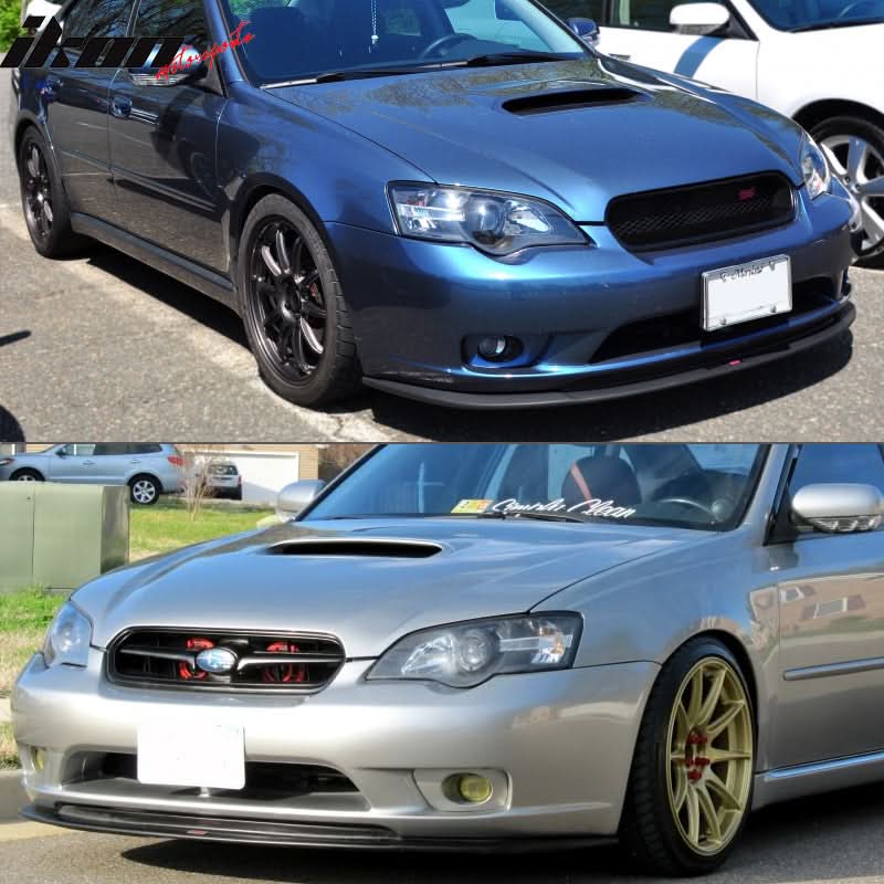 2005-2007 Subaru Legacy STI Style Unpainted Black Front Bumper Lip PU