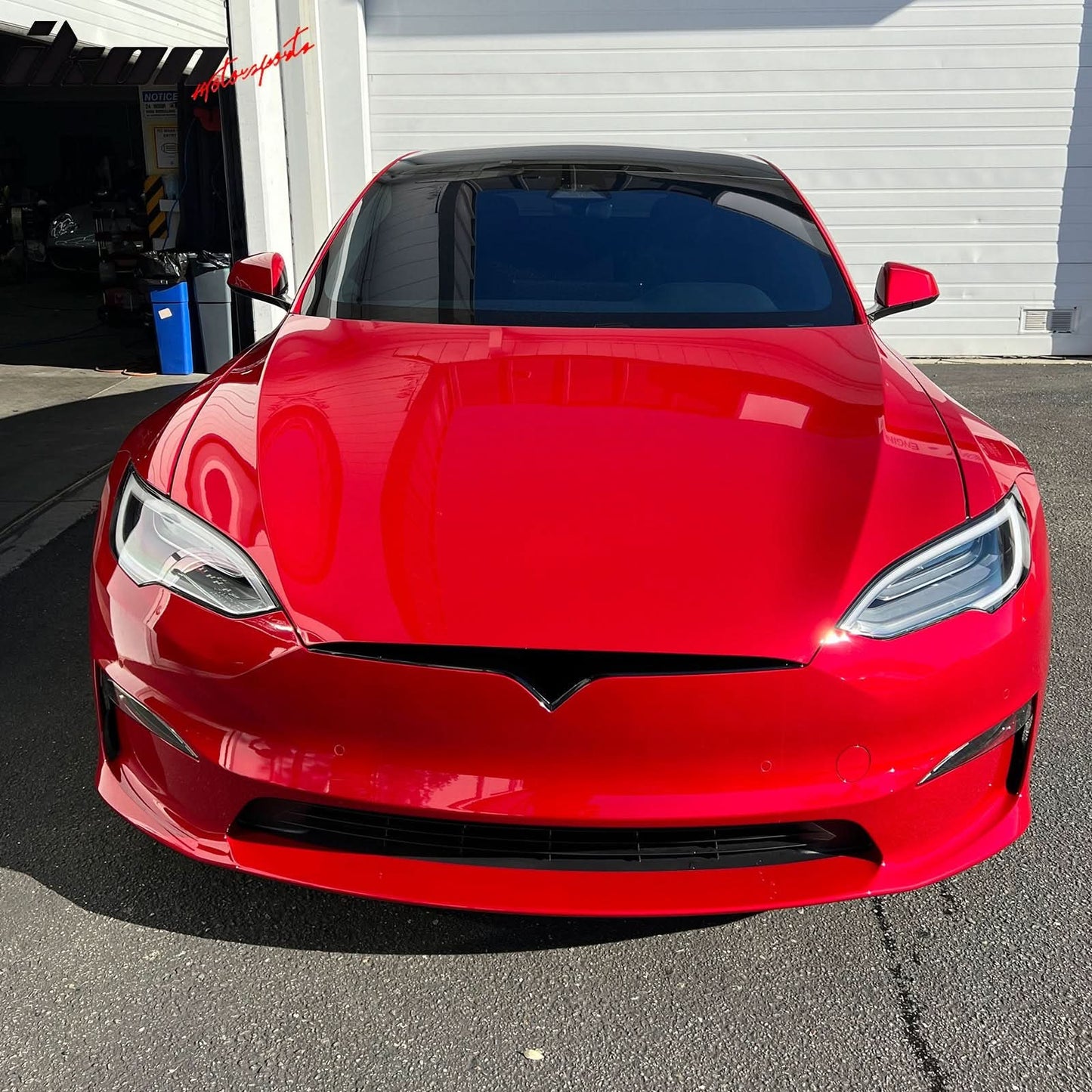 2021-2024 Tesla Model S Gloss Black Revozport Front Lip Carbon Fiber