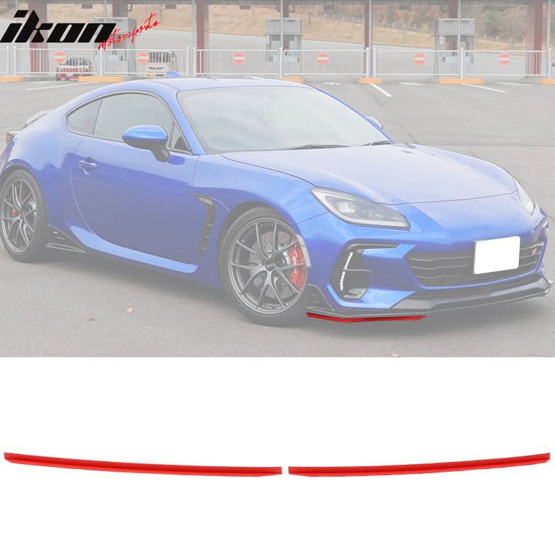 2022-2025 Subaru BRZ STI Style Red Front Lip Cover Side Strake ABS