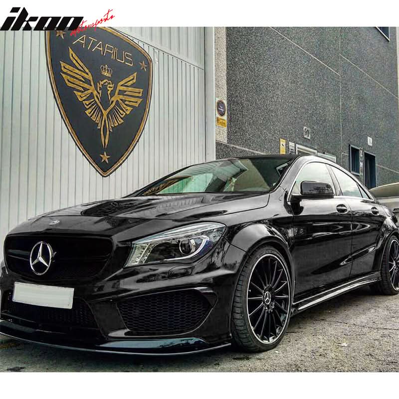 Fits 14-16 Benz CLA Class Front Splitter w/ Hardware PP & Red Rods